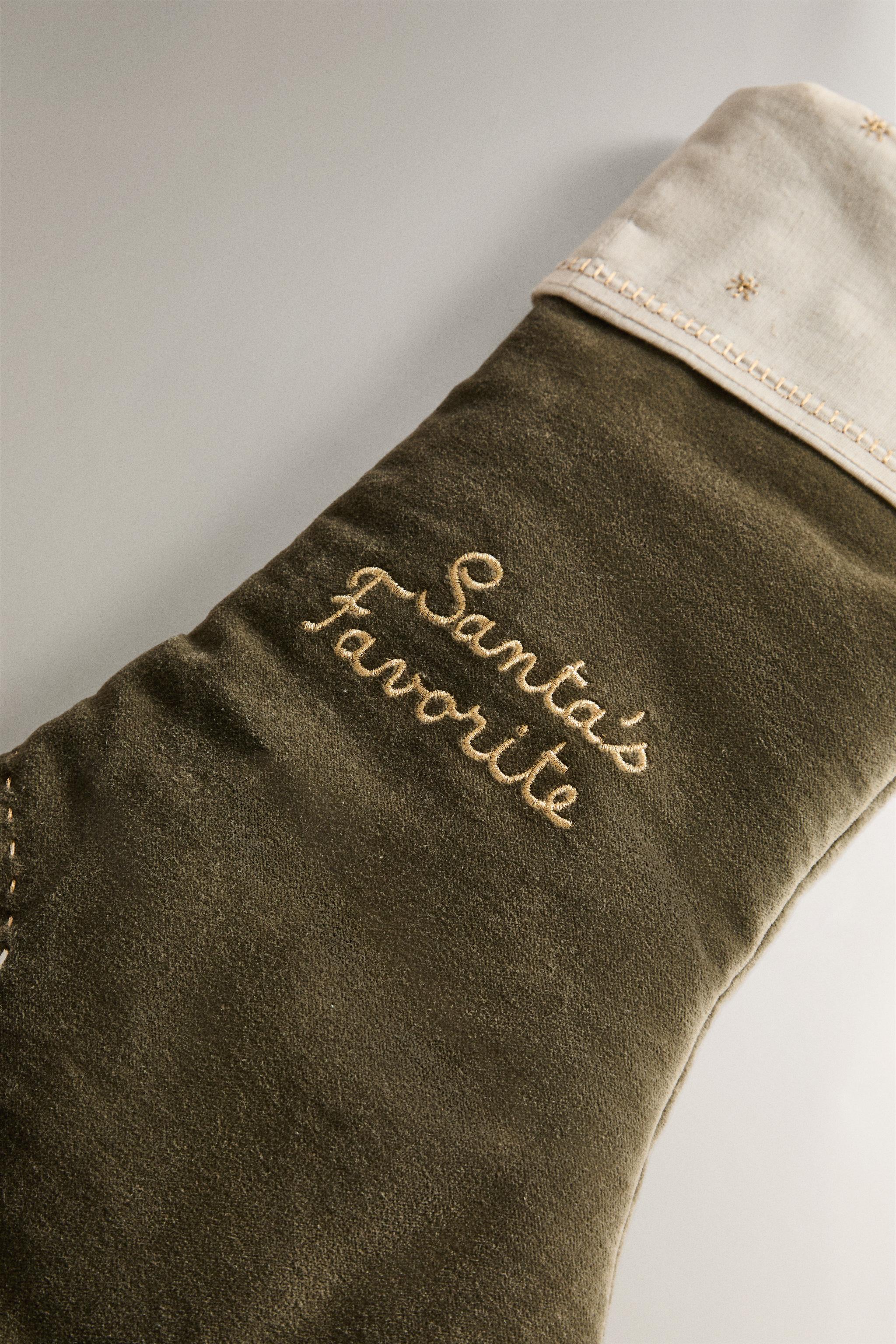 VELVET CHRISTMAS STOCKING DECORATION